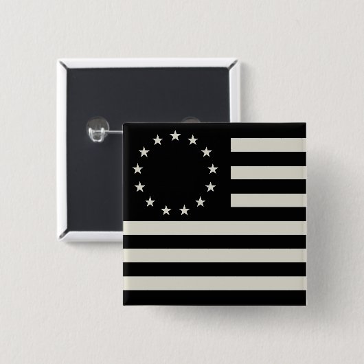 アメリカ国旗、ベッツィ・ロス・フラッグまたは星条旗 缶バッジ (正面&裏面)