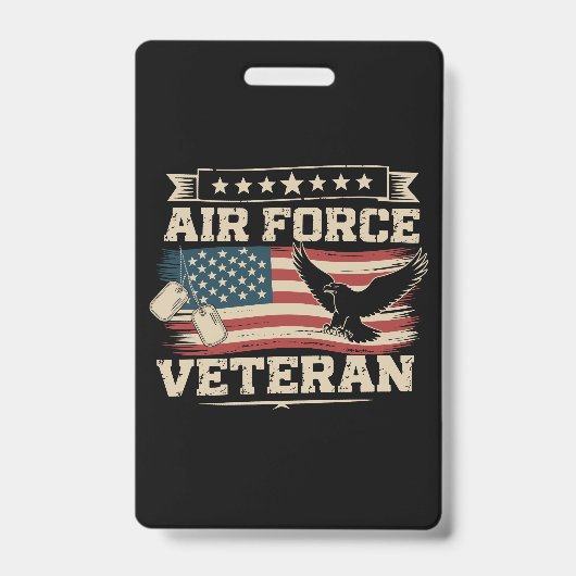 アメリカ国旗 ベテラン アメリカ空軍 フラグ バッジ (正面)
