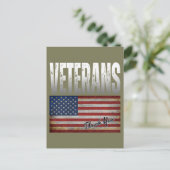アメリカ国旗 ベテラン 感謝 4日 7月 ポストカード (スタンド正面)