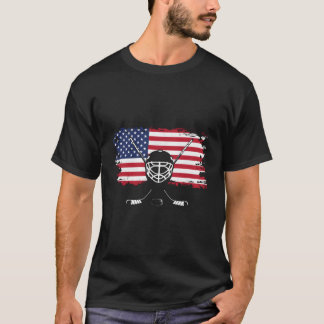 アメリカ国旗 ホッケー ホッケー Tシャツ