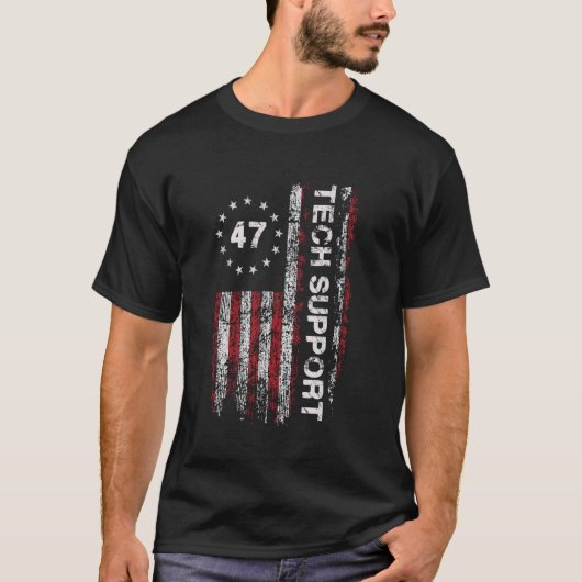 アメリカ国旗 ホワイトハウス テクニカルサポート D.O. Tシャツ (正面)