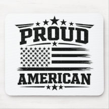 アメリカ国旗 ホワイト マウスパッド