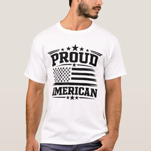 アメリカ国旗 ホワイトTシャツ Tシャツ (正面)
