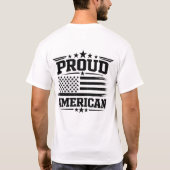 アメリカ国旗 ホワイトTシャツ Tシャツ (裏面)