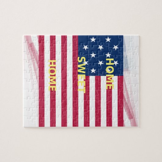 アメリカ国旗「ホームスイートホーム」アートプリント ジグソーパズル (横)