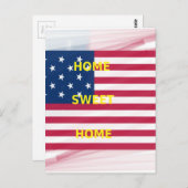 アメリカ国旗「ホームスイートホーム」アートプリント ポストカード (正面/裏面)