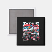 アメリカ国旗 メリカ 4th July Tシャツ 少年 キッズ マグネット (正面/裏面)