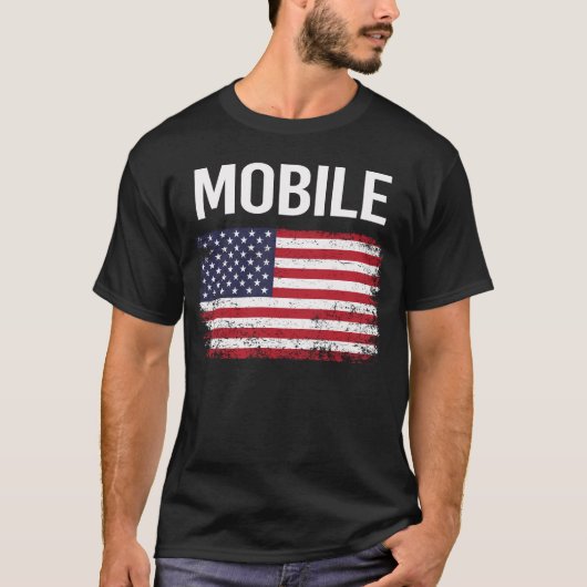 アメリカ国旗 モバイル Tシャツ (正面)