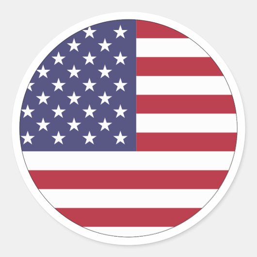アメリカ国旗 ラウンドシール (正面)
