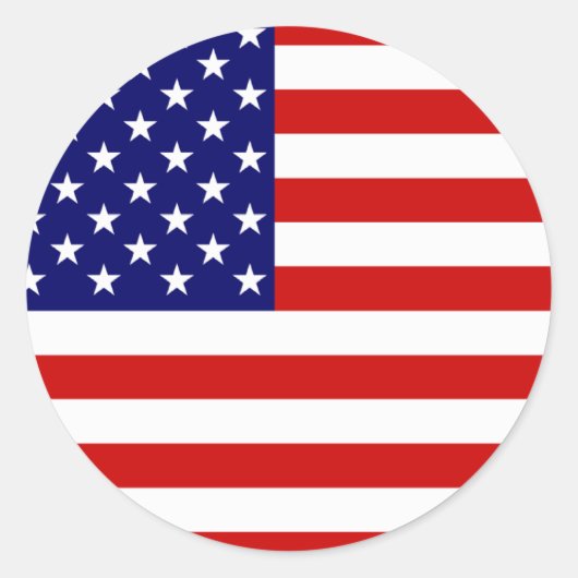 アメリカ国旗 ラウンドシール (正面)