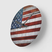 アメリカ国旗 ラウンド壁時計 (傾斜)