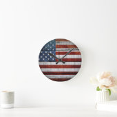 アメリカ国旗 ラウンド壁時計 (ホーム)