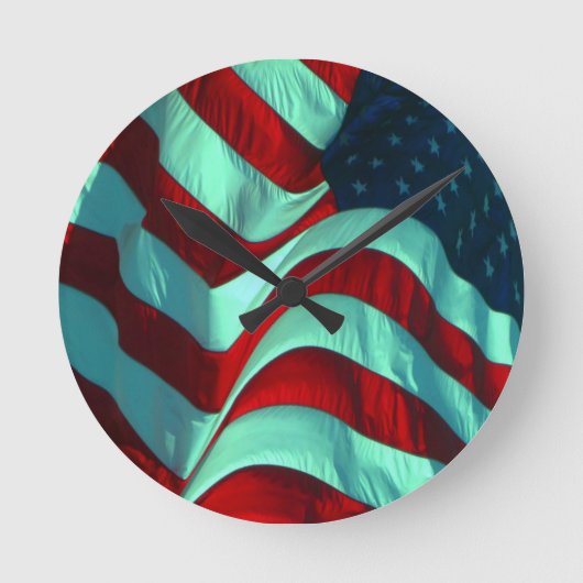 アメリカ国旗 ラウンド壁時計 (正面)