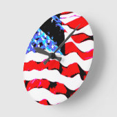 アメリカ国旗 ラウンド壁時計 (傾斜)