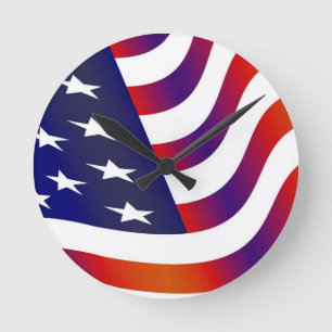 アメリカ国旗 ラウンド壁時計