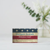 アメリカ国旗 ラスティック ビンテージ スタイル 名刺 (スタンド正面)