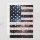 アメリカ国旗 ラスティック レッド ホワイト ブルー スパークル 4th ジュライ 招待状 (裏面)