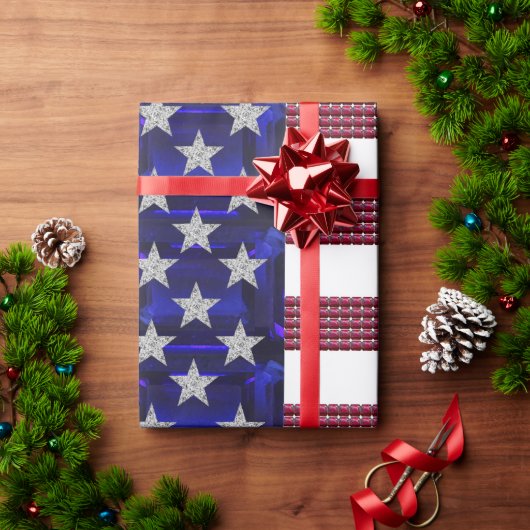 アメリカ国旗 ラッピングペーパー (クリスマスギフト)