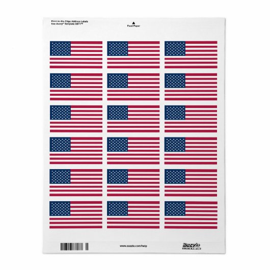 アメリカ国旗 ラベル (フルシート)