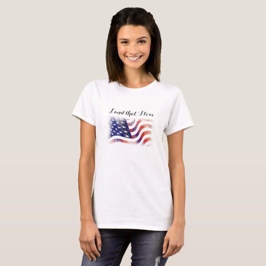 アメリカ国旗 ランド・ザット・アイ・ラブ 愛国Tシャツ Tシャツ (正面フル)