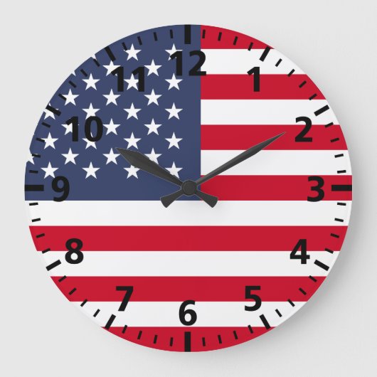 アメリカ国旗 ラージ壁時計 (正面)