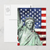 アメリカ国旗 & リバティ ポストカード (正面/裏面)