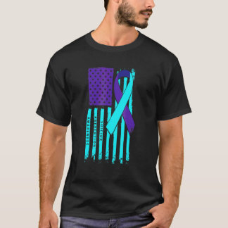 アメリカ国旗 リボン 自殺防止 メンタルヘルス Tシャツ