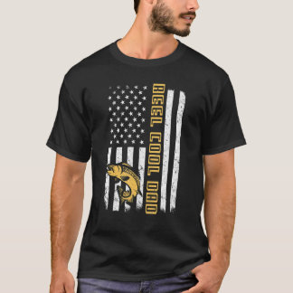 アメリカ国旗 リール クール ダッド ハッピー フィッシング デー P Tシャツ