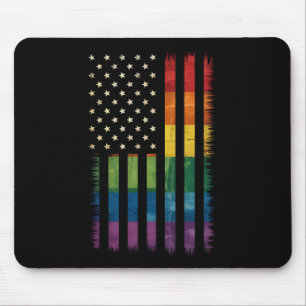 アメリカ国旗 レインボープライド ゲイ レズビアン LGBTQ マウスパッド