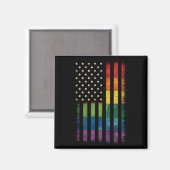 アメリカ国旗 レインボー プライド ゲイ レズビアン LGBTQ マグネット (正面/裏面)