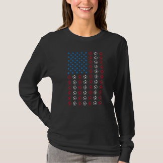 アメリカ国旗 レトロ スタイル 7月4日 記念日 サッカー選手 Tシャツ