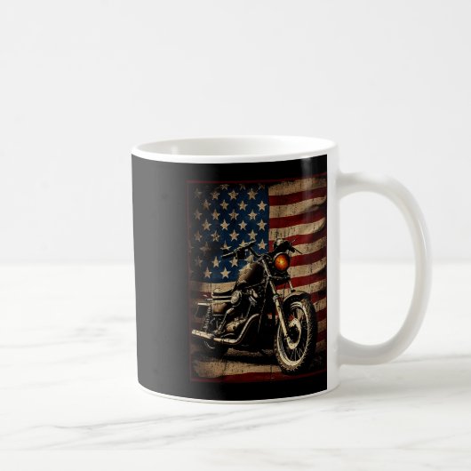 アメリカ国旗 レトロ バイカー オートバイ コーヒーマグカップ (右)