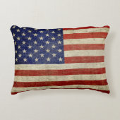 アメリカ国旗(ヴィンテージ仕上げ) アクセントクッション (正面)