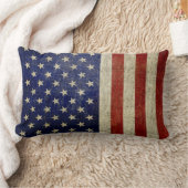 アメリカ国旗(ヴィンテージ仕上げ) ランバークッション (ブランケット)