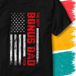 アメリカ国旗 ヴィンテージ ステップダッド ベスト ボーナスダッド エバー Tシャツ