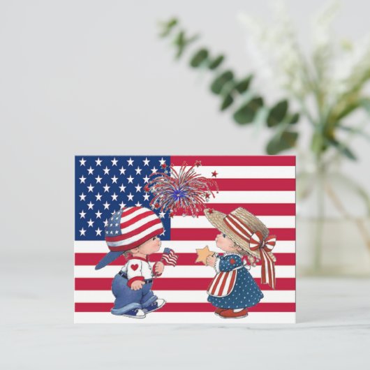 アメリカ国旗 ヴィンテージ 子供, ZSSG ポストカード (スタンド正面)