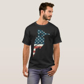 アメリカ国旗 ヴィンテージ 鳥 キツツキ 愛国 Tシャツ (正面フル)