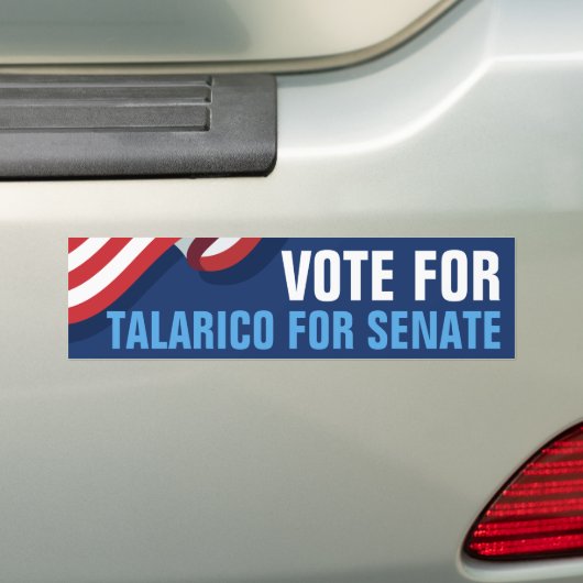 アメリカ国旗 上院議員タラリコに投票 バンパーステッカー (車上)