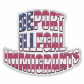 アメリカ国旗 不法移民を国外追放 シール (正面)