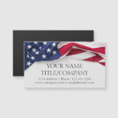 アメリカ国旗 会社名入り マグネット式 ビジネスカード (正面/裏面)