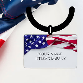 アメリカ国旗 会社名 ID バッジ