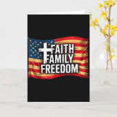 アメリカ国旗 信仰 家族 自由 キリスト教 カード (黄色い花)