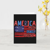 アメリカ国旗 信仰 家族 自由 4th Of July インディ カード (黄色い花)