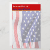 アメリカ国旗|兵士への愛国的贈り物 便箋 (正面/裏面)