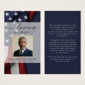 アメリカ国旗 写真 祈念カード 葬儀 軍事 (正面&裏面)