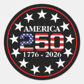 アメリカ国旗 創立250周年記念 1776-2026 ラウンドシール (正面)