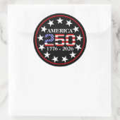 アメリカ国旗 創立250周年記念 1776-2026 ラウンドシール (バッグ)