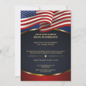 アメリカ国旗 | 勝利 プロモーション 成就 | ブラック 招待状 (正面)