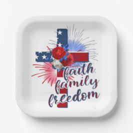 アメリカ国旗 十字 ペーパープレート