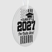 アメリカ国旗 卒業 2027年 シニアクラス オーナメント (正面)